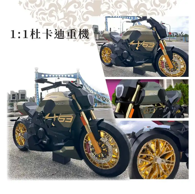 客製紙紮1比1杜卡迪重機 細節附圖