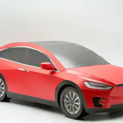 紙紮特斯拉 Model X(紅)-1