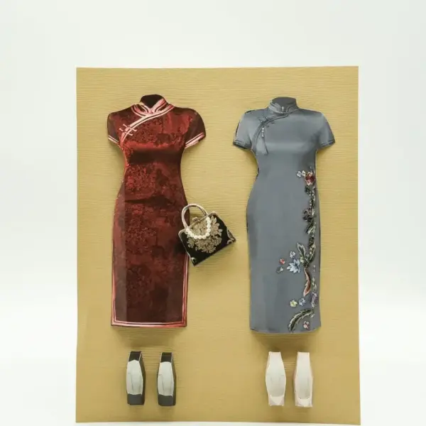 紙紮女士旗袍禮盒-2