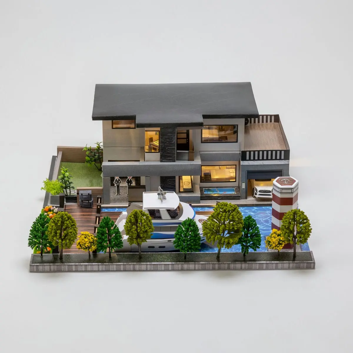 紙紮悠亞別墅+豪華遊艇碼頭-1