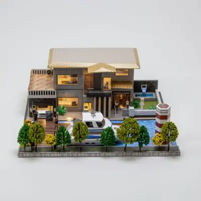 紙紮田園別墅+豪華遊艇碼頭-1