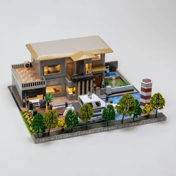 紙紮田園別墅+豪華遊艇碼頭-2