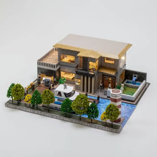 紙紮田園別墅+豪華遊艇碼頭-3