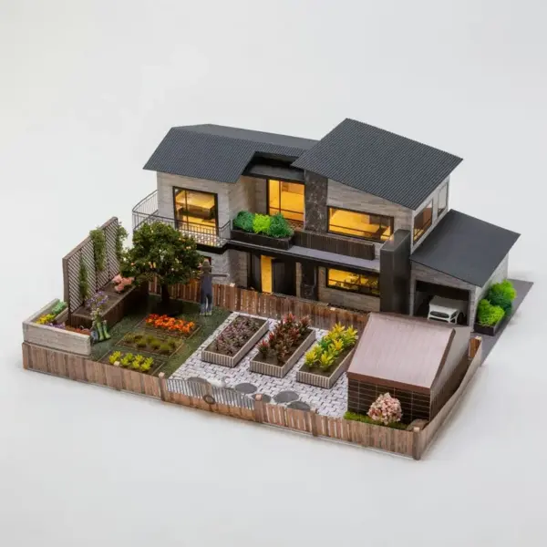 紙紮華麗電梯別墅+豪華菜園農地-3