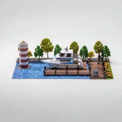 紙紮豪華遊艇碼頭-1